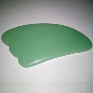 Скребок гуаша гусиная лапка нефрит