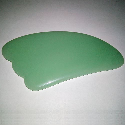 Скребок гуаша гусиная лапка нефрит