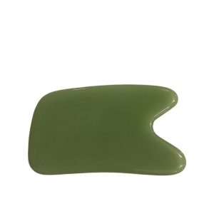 Скребок гуаша из нефрита прямоугольный с выемкой