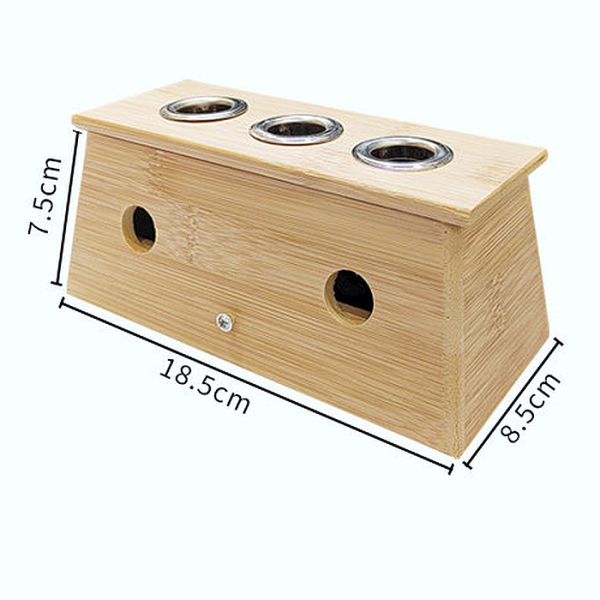 Бамбуковая коробка для прижигания на 3гнезда