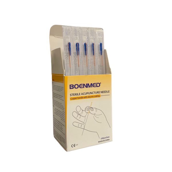 Акупунктурные иглы 0.25х25мм 500шт с медной ручкой и индивидуальной трубкой