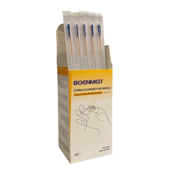 Акупунктурные иглы 0.30х50мм 500шт с медной ручкой и индивидуальной трубкой